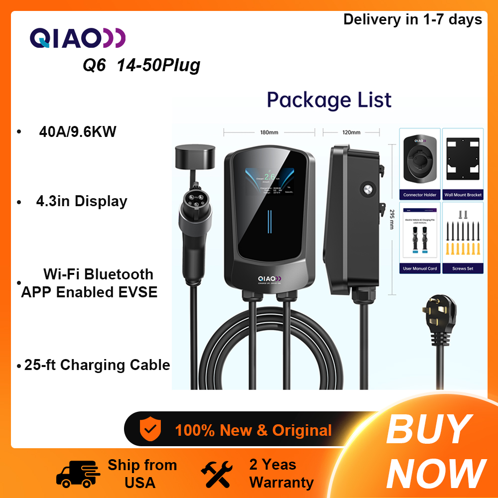 QIAO 레벨 2 전기차 충전기, 9.6kW, 40A, - Ev Charging Cable 리뷰 및 가격
